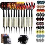 12 flechette mtal pointe plastique avec 42 ailettes et 100 pointes set de flechettes  pointe pour cible ...
