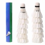 12 pices badminton balle de pratique de badminton volant de plume doie blanche pour lentranement sportif ...