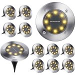 12 pi�ces lampe solaire ext�rieur jardin 8 led luminaire au sol eclairage 3000k blanc chaud etanche ip65 ...