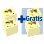 Notes post - it - post - it - 76 x 76 mm - jaune - lot de 12 + 12 gratuits - 100 feuilles par bloc