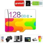 128 go carte m�moire micro sd 128go class 10 adaptateur sd + lecteur de cartes jaune
