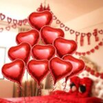 Ballons en c?ur - rouge - 18 pouces - aluminium - saint valentin - d�coration romantique