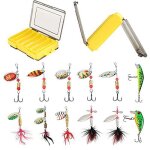 12pcs leurres de pche appt de pche leurre pche carnassier kit spinner en mtal dur pour brochet perche ...