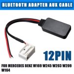 12pin adaptateur bluetooth cble aux pour mercedes benz w169 w245 w203 w209 w164