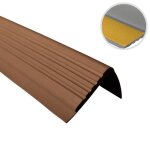 13m profil� descalier nez de marche adh�sif antid�rapant pvc brun pmw 48x 42 mm