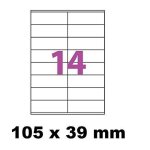 1400 tiquettes 105 x 39 mm = 100 feuilles de 14 tiquette blanche adhsive tiquette autocollante 10. ...