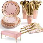 141pcs pink or party vaissellekit vaisselles anniversaire assiette dîner papier tasse serviette fête ... 141pcs pink or party vaissellekit vaisselles anniversaire assiette dîner papier tasse serviette fête ...