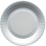 150 assiettes carton rond 18cm blanc - vaisselle de fte