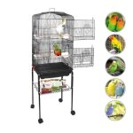 150cm cage  oiseaux portable avec support roulant willonin volire  roulette avec mangeoires et perchoirs ...