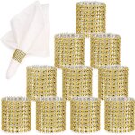 150pcs ronds de serviette de table anneaux de serviette en or strass diamant pour mariage dner fte ...