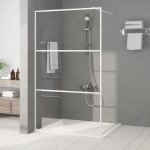 152123 vidaxl paroi de douche blanc 115x195 cm verre esg transparent