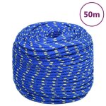 152444 vidaxl corde de bateau bleu 6 mm 50 m polypropylne