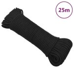 152491 vidaxl corde de bateau noir complet 5 mm 25 m polypropyl�ne