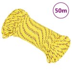 152593 vidaxl corde de bateau jaune 4 mm 50 m polypropyl�ne