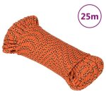 152650 vidaxl corde de bateau orange 5 mm 25 m polypropyl�ne