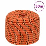 152671 vidaxl corde de bateau orange 12 mm 50 m polypropyl�ne