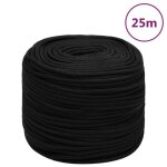 152822 vidaxl corde de travail noir 10 mm 25 m polyester