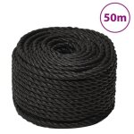 153017 vidaxl corde de travail noir 12 mm 50 m polypropyl�ne