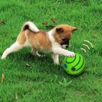 Jouet interactif pour chien - giggle - balle de 15cm - vinyle - couleur verte - amusant et engageant