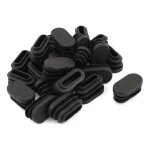 15mm x 30mm embout en plastique ovale en forme de tube insert noir 24 pcs