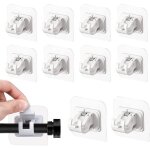 15pcs crochets support de tringle � rideau auto - adh�sif clips de tringle mural sans per�age support ...