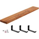 160cm tagre en bois brut tagre murale bois cuisine x3 supports noirs frne fonc