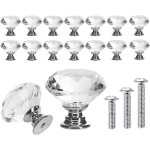16pcs bouton de meuble cristalpoign�e bouton de porte placard meuble tiroirdiamant de verre cristal transparen ...