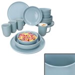 Service de table - ritzenhoff & breker - jasper - 16 pices - gris - bleu - compatible lave - vaisselle ...