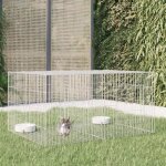 Vidaxl cage  lapin 2 panneaux 110x79x54 cm fer galvanis clapier enclos parc 171568