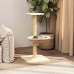 171588 vidaxl arbre à chat avec griffoir en sisal crème 74 cm 171588 vidaxl arbre à chat avec griffoir en sisal crème 74 cm