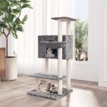 171598 vidaxl arbre  chat avec griffoirs en sisal gris clair 1085 cm
