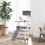 171604 vidaxl arbre à chat avec griffoirs en sisal gris clair 131 cm 171604 vidaxl arbre à chat avec griffoirs en sisal gris clair 131 cm