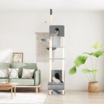 171613 vidaxl arbre à chat du sol au plafond gris clair 277 - 303 cm 171613 vidaxl arbre à chat du sol au plafond gris clair 277 - 303 cm