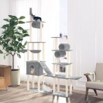 171616 vidaxl arbre à chat avec griffoirs en sisal gris clair 279 cm 171616 vidaxl arbre à chat avec griffoirs en sisal gris clair 279 cm