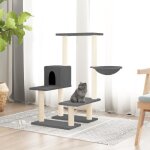 171641 vidaxl arbre  chat avec griffoirs en sisal gris fonc 945 cm