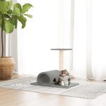 171697 vidaxl arbre à chat avec tunnel gris clair 60x345x50 cm 171697 vidaxl arbre à chat avec tunnel gris clair 60x345x50 cm