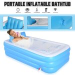 180x95x55cm baignoire gonflable pvc avec coussin pour adulte