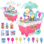 19 pices chariot de crme glace cuisine enfant jouet marchande - lumire et son - cadeau noel pour fille ...