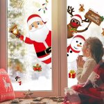 194pcs autocollants de fen�tre de no�l saccrochent � la fen�tre de flocon de neige de santa pour la d�coration ...