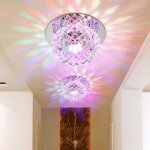 1pcs 5w cristal suspension plafonnier moderne lampe spot en cristal rond clairage led plafond luminaire ...