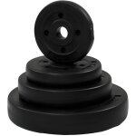 Gorilla sports� disques de poids - individuel ou ensemble 10 kg � 30mm plastique noir - disques dhalt�res ...