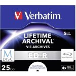 M - disc bd - r - verbatim - 25gb - 4x vitesse - 5 disques - surface imprimable