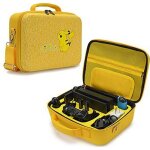 2 en 1: grand housse de transport + petit pochette de transport pokemon pikachu pour nintendo switch