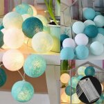 23 mtres 20 lumire couleur boule de coton couleur bote  piles pendentif guirlande lumineuse bleu