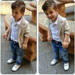 Ensemble de vêtement garçon 2 - 8 ans - autrement - veste beige + blanc + pantalons en couleurs multiples ... Ensemble de vêtement garçon 2 - 8 ans - autrement - veste beige + blanc + pantalons en couleurs multiples ...