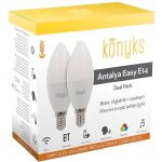 2 ampoules led connect�es wi - fi + bt led e14 couleurs + blanc r�glable 5w - konyks antalya e14 max ...