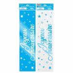 Bannière - surprisez vous - joyeux anniversaire - 120 cm - blanc et bleu métallique - mixte Bannière - surprisez vous - joyeux anniversaire - 120 cm - blanc et bleu métallique - mixte
