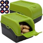 2 botes de conservation alimentaire 5l vert / boite a pomme de terre stickers inclus stockage lgumes ...