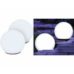 Luminaire solaire - lunartec - boules lumineuses led - � 9 cm - verre laiteux - lot de 2