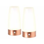 Lampe de chevet - lunartec - lot de 2 - led - d�tecteur de mouvement - blanc